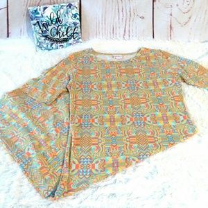 LulaRoe Julia Dress S orange pink yellow blue